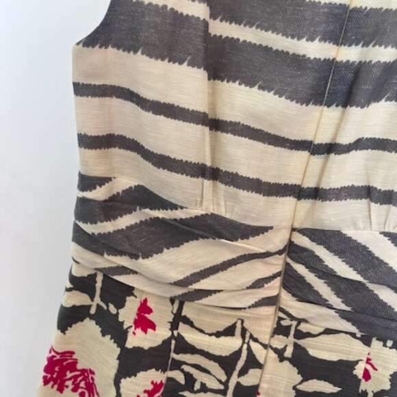 VINTAGE Y2K Nanete Lapore - Cream, black, magenta dress with beadwork - Size 6 - Picture 2 of 6